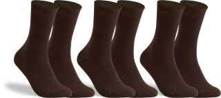 RS. Harmony Socken ohne Gummibund für Herren, aus Baumwolle, 3 Paar, Farbe dunkelbraun, 43-46