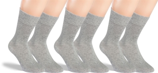 RS. Harmony Socken ohne Gummibund für Herren, aus Baumwolle, 3 Paar, Farbe silber, 39-42