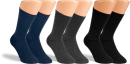 RS. Harmony Socken ohne Gummibund für Herren, aus Baumwolle, 3 Paar, Farbe anthrazit, marine, schwarz, 43-46