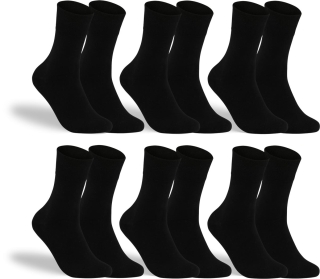 RS. Harmony Socken ohne Gummibund für Damen, 6 Paar, schwarz, 35-38
