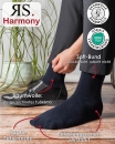 RS. Harmony Socken ohne Gummibund für Herren, aus Baumwolle, 6 Paar, Farbe schwarz, 39-42