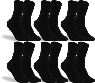 RS. Harmony Socken ohne Gummibund für Herren, aus Baumwolle, 6 Paar, Farbe schwarz, 43-46