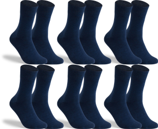RS. Harmony Socken ohne Gummibund für Herren, aus Baumwolle, 6 Paar, Farbe marine, 39-42
