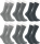RS. Harmony Socken aus Bambus, der Alltags-Strumpf für Damen und Herren 43038 | 6 Paar | verschiedene silbertöne | 39-42