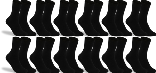 RS. Harmony Socken ohne Gummibund für Herren, aus Baumwolle, 12 Paar, Farbe schwarz, 43-46