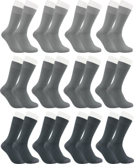 RS. Harmony Socken aus Bambus, der Alltags-Strumpf für Damen und Herren 43038 | 12 Paar | verschiedene silbertöne | 39-42