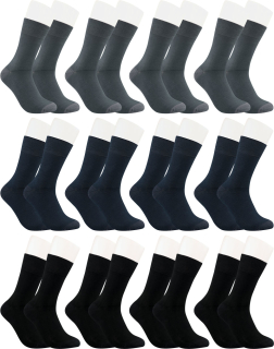 RS. Harmony Socken aus Bambus, der Alltags-Strumpf für Damen und Herren 43039 | 12 Paar | schwarz, marine, anthrazit | 35-38