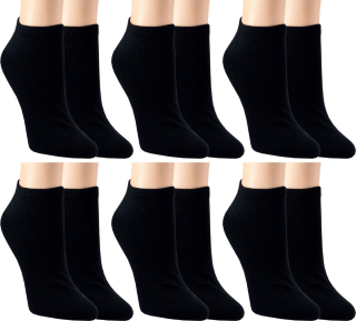 Sneaker-Socken | Bambus Super Weich Atmungsaktiv | 6 Paar | schwarz | 39-42