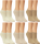 Sneaker-Socken | Bambus Super Weich Atmungsaktiv | 6 Paar | beige | 35-38