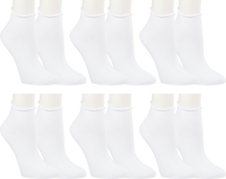 RS. Harmony | Kurze Socken mit Rollrand für Damen | 6 Paar | weiß | 39-42