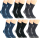 Arbeitsstrumpf Baumwolle XL Übergröße für Herren, weicher Abschlussrand, extra strapazierfähig und robust durch Verstärkungen an den Belastungszonen | schwarz, anthrazit, jeans | 47-50 | 6 Paar