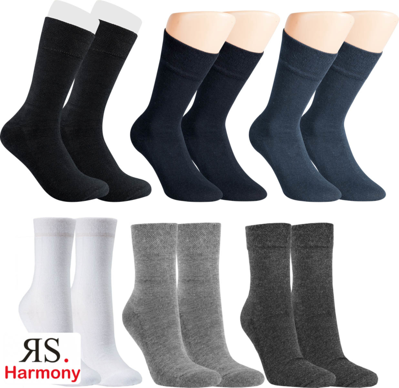 Bambussocken Gesundheitssocken Wellness-Socken in 7 Farben Vorteilspack 12 Paar 