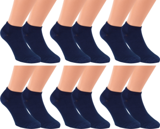 RS. Harmony Sneaker-Socken Bambus | qualitative Sommersocken für Damen und Herren mit sehr flacher Zehen-Naht und Komfortrand 43027 (84202) | 6 Paar | Farbe marine | Größe 35-38