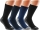 RS. Harmony | Outdoor-Funktionsstrumpf aus Baumwolle | Socken mit Wellness Frottee-Sohle | für Damen und Herren 32969 (83115) | 4 Paar | Farbe grau - schwarz, marine, jeans | Größe 43-46