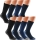 RS. Harmony | Outdoor-Funktionsstrumpf aus Baumwolle | Socken mit Wellness Frottee-Sohle | für Damen und Herren 32969 (83115) | 8 Paar | Farbe grau - schwarz, marine, jeans | Übergröße 47-50