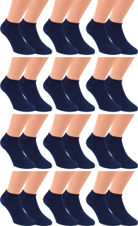 RS. Harmony Sneaker-Socken Bambus | qualitative Sommersocken für Damen und Herren mit sehr flacher Zehen-Naht und Komfortrand 31074 | 12 Paar | Farbe marine | Größe 52-54