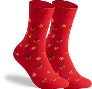 Socken Baumwolle Wintermotiv | rot