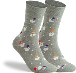 Socken Baumwolle Wintermotiv | grau