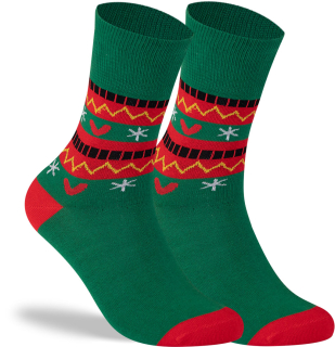 Socken Baumwolle Christmas-Motiv | Design 8 (grün)