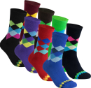 gigando  | karo Baumwoll-Socken  | 8 Paar  | rot, schwarz, lila, blau, navy, braun, bordeaux, grün  | 39-42  |