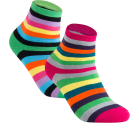 gigando  | Colored Thermo Socks with Dots and Stripes  | 2 Paar  | green stripes & pink stripes  | 35-38  |