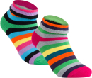 gigando  | Colored Thermo Socks with Dots and Stripes  | 2 Paar  | green stripes & pink stripes  | 39-42  |