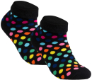 gigando  | Colored Thermo Socks with Dots and Stripes  | 2 Paar  | 2x black dots  | 39-42  |