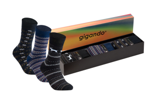 gigando  | Comfortable Christmas Socks  | 3 Paar  | schwarz, marine, navy  | 39-42  |