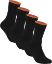 gigando  | Edge Bambus-Socken für Damen und Herren  | 4 Paar  | schwarz-orange  | 43-46  |