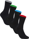 gigando  | Edge Bambus-Socken für Damen und Herren  | 4 Paar  | je 1x Farbring rot, grün, blau, silber  | 43-46  |