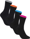 gigando  | Edge Bambus-Socken für Damen und Herren  | 4 Paar  | je 1x Farbring rosa, blau, orange, silber  | 35-38  |