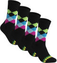 gigando  | karo Baumwoll-Socken  | 4 Paar  | schwarz  | 43-46  |