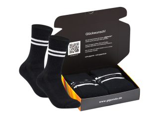 gigando  | Sports Baumwoll-Socken für Damen und Herren  | 2 Paar  | 2x schwarz  | 43-46  |