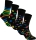 gigando | Fantasy Baumwoll Socken | 4 Paar | schwarz mit bunten Symbolen | 43-46 |