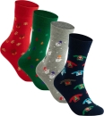 gigando | Wintertime Baumwoll Socken | 4 Paar | rot, grün, silber, navy | 39-42 |