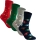 gigando | Wintertime Baumwoll Socken in Christbaumkugel | 4 Paar | rot, grün, silber, navy | 35-38 |