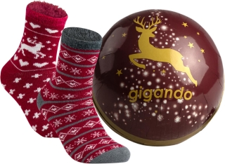 gigando  | Comfortable Christmas Socks for Ladys in Christbaumkugel | 2 Paar |