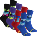 gigando  | karo Baumwoll-Socken  | 8 Paar  | je 2x rot, schwarz, lila, blau  | 35-38  |