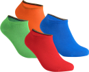 gigando  | colorful Baumwoll-Sneaker-Socken  | 4 Paar  | rot, grün, orange, blau  | 35-38  |